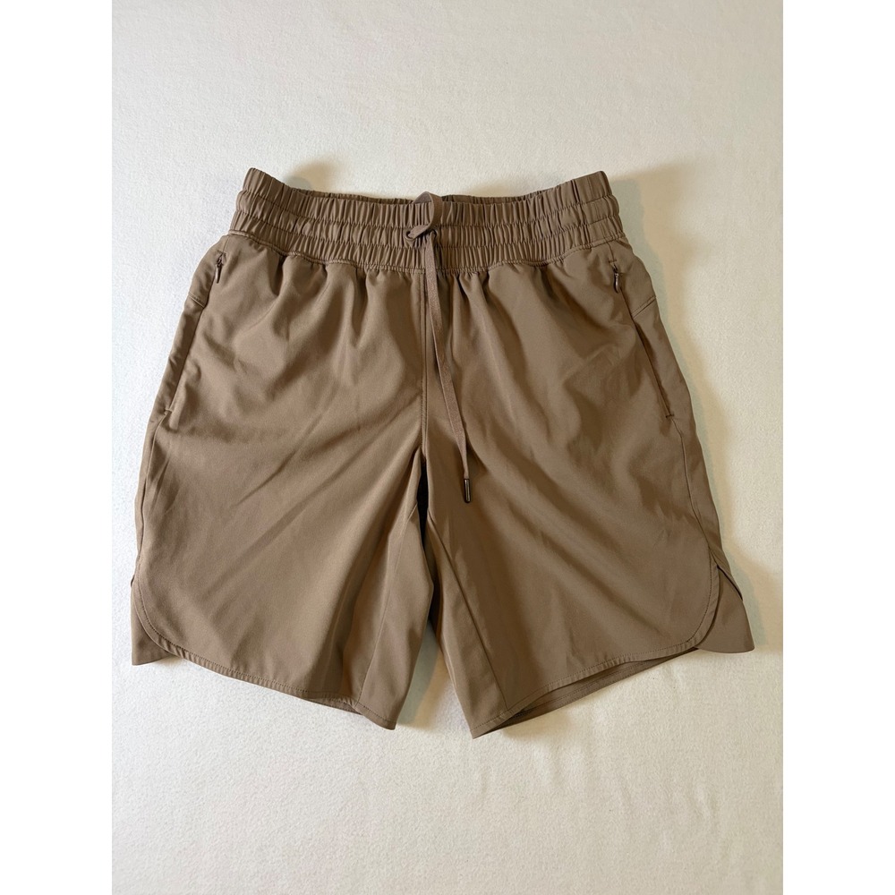 Tek Gear Womens Brown Active Shorts Elastic Drawstring Waist Zip Pockets Small